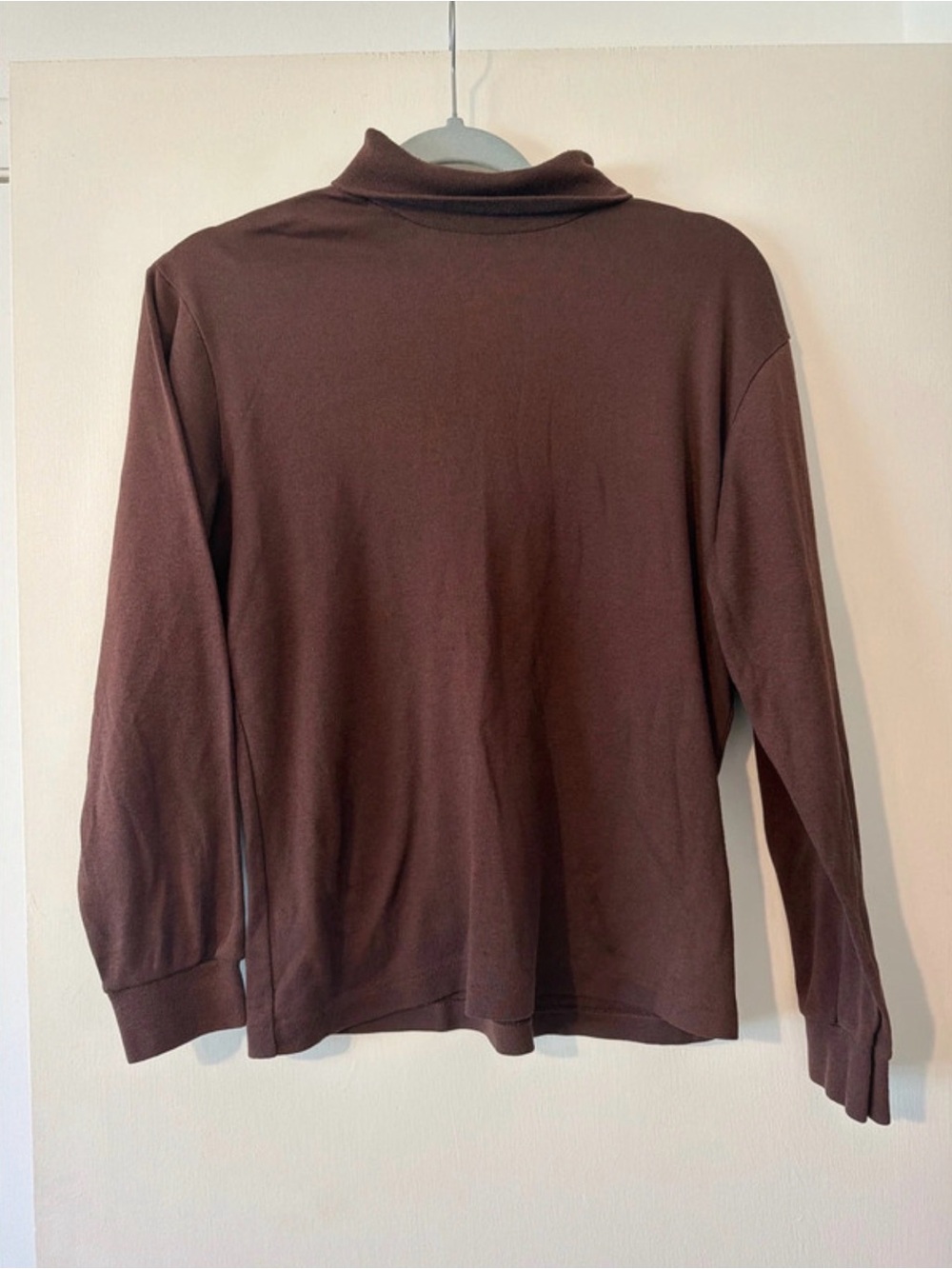 Vtg Bobbie Brooks Brown Long Sleeve Mock Neck Top